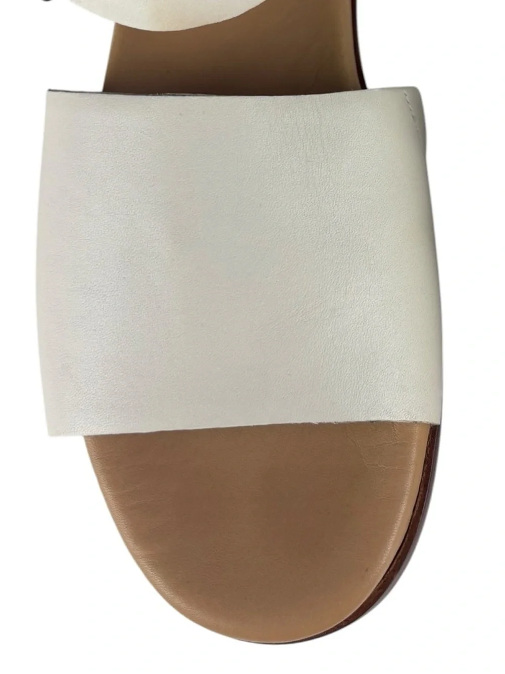 MADEWELL ND986 PALE OYSTER THE NOELLE ANKLE STRAP FLAT LEATHER SANDALS